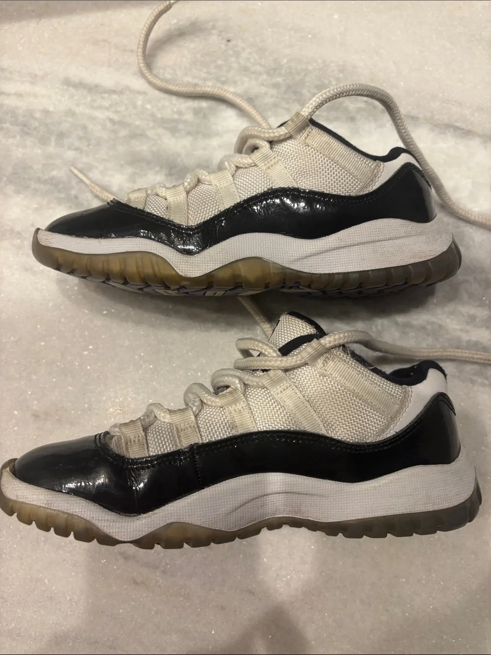 Jordan Kids Black and White Low-Top Retro Sneakers